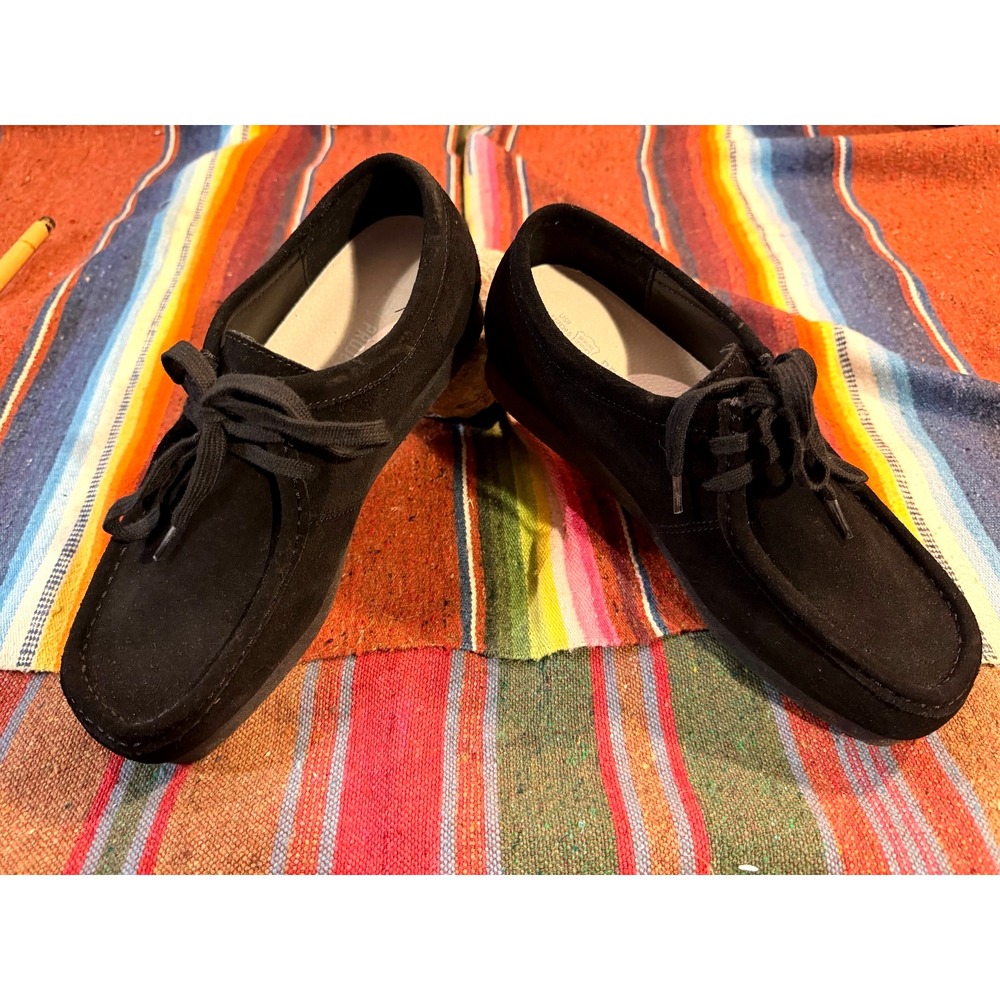 Project Cloud Wally Black Suede Lace-Up Moccasin Casual Shoes Memory Foam Crepe